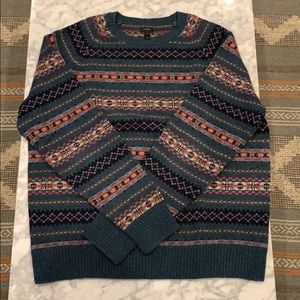 J. Crew Fair Isle Lambswool Sweater, XL